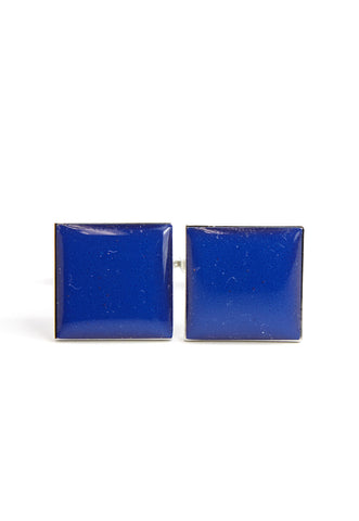 Plain Dark Blue Square Cufflinks