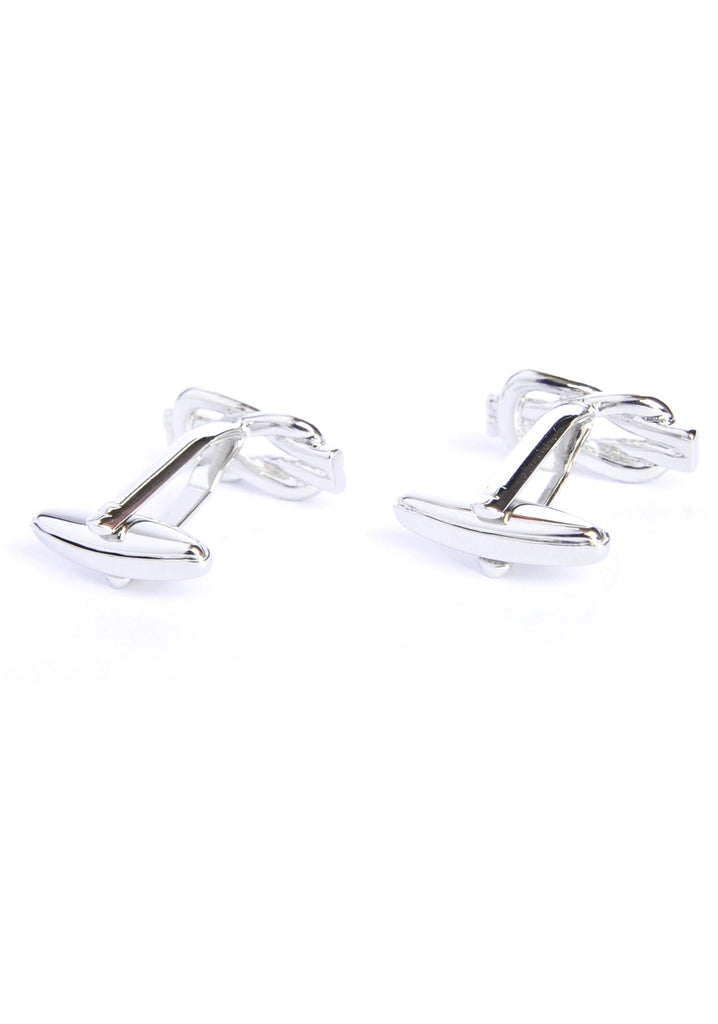 Two Tone Golden & Silver Reef Knot Cufflinks