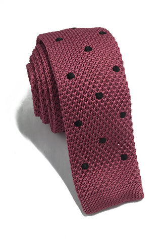 Tali Tenun Bersiri Hitam Polka Dots Magenta Knitted