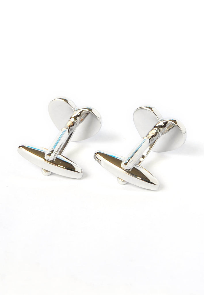 Domed Metal Love Heart Cufflinks