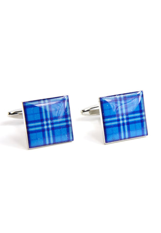 Cufflinks Tartan Biru