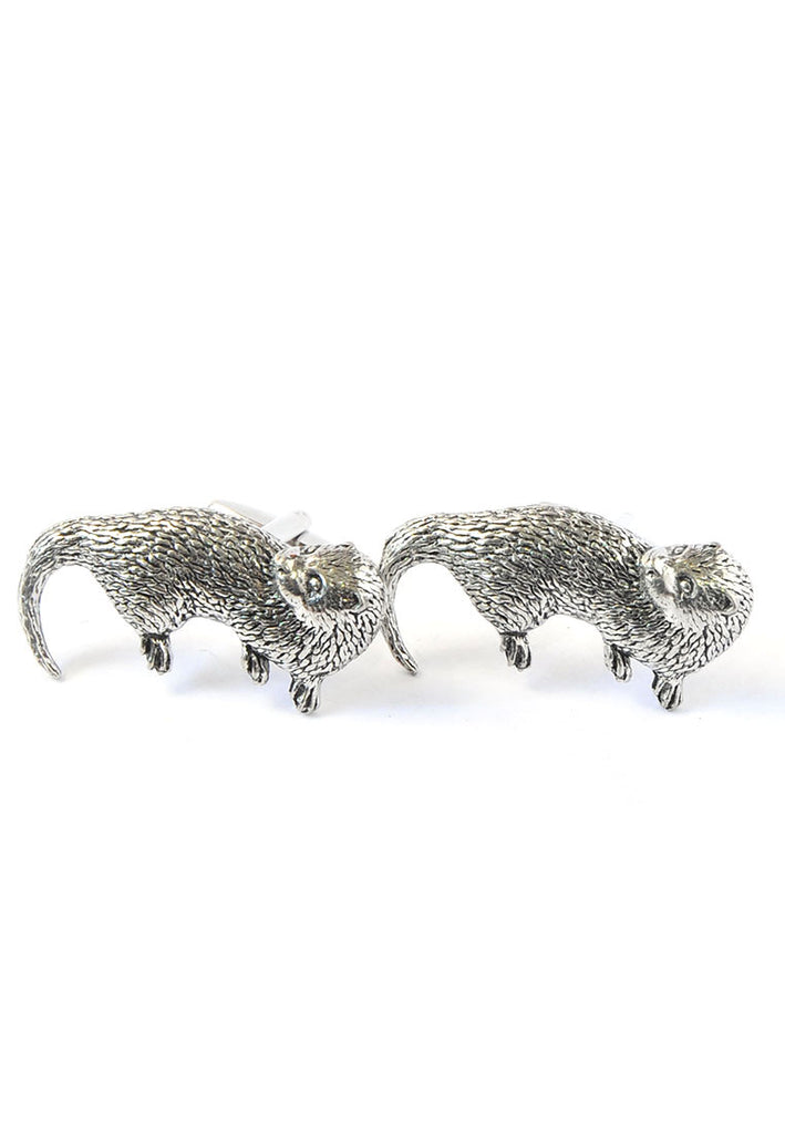 English Made Otter Pewter Cufflinks