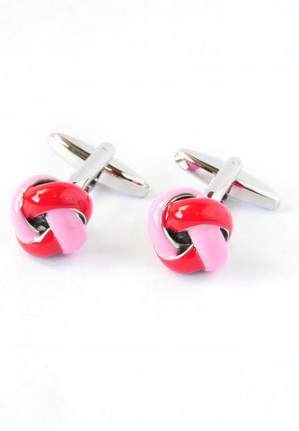 Pink & Red Knot Cufflinks