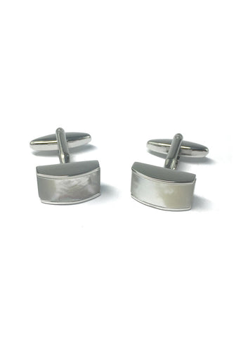 Curved White MOP Classic Cufflinks