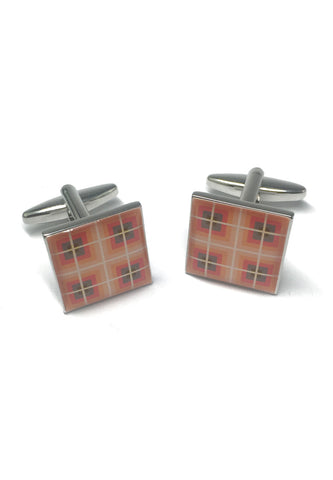 Funky Retro Squares Pattern Cufflinks