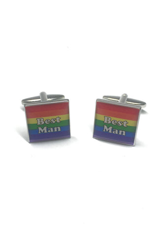 Iconic Rainbow Style Best Man Cufflinks