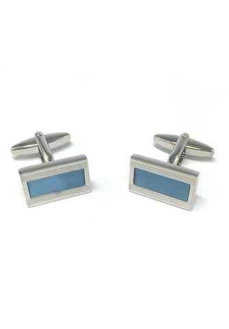 Blue Rectangular Insert Rectangle Cufflinks