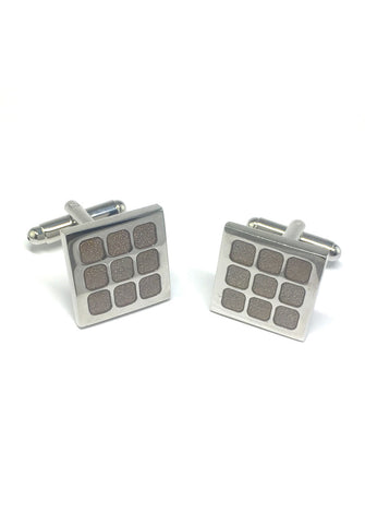 Brownish Square Pattern Square Cufflinks