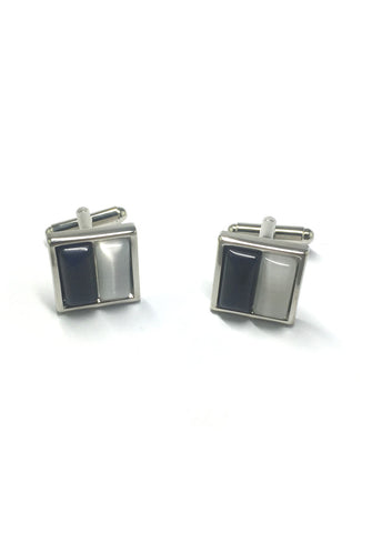 Half Black Half White Square Cufflinks