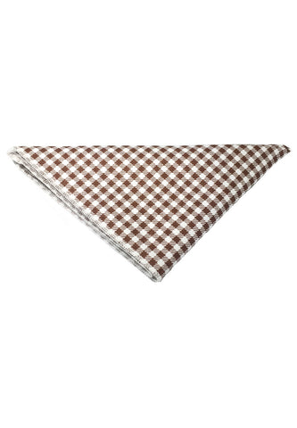 Patchwork Series Small Brown Plaids Design Cotton Pocket Square