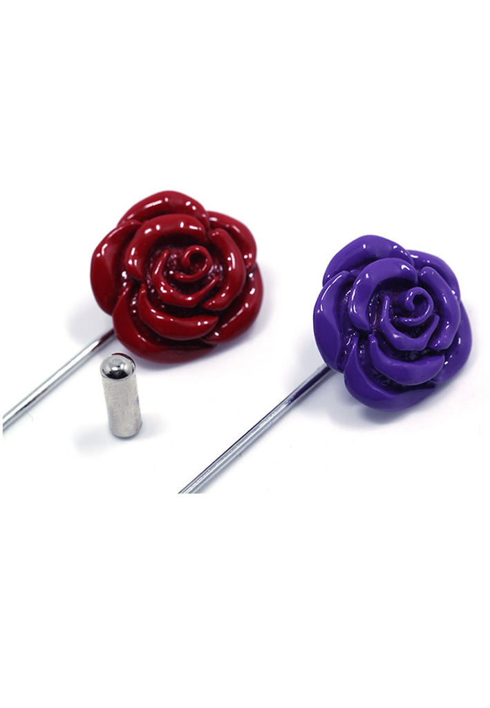 Red Copper Rose Lapel Pin